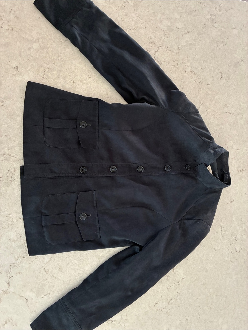 Coldwater Creek Navy Women's Button Front Blazer Jacket